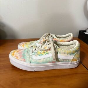 Vans Old Skool Pastel Rainbow Tie Tye Lace Up Low Top Sneaker Skate‎ Funky W7.5